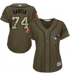 Women's Majestic Toronto Blue Jays #74 Jaime Garcia Authentic Green Salute to Service MLB Jersey