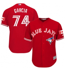 Youth Majestic Toronto Blue Jays #74 Jaime Garcia Authentic Scarlet Alternate MLB Jersey