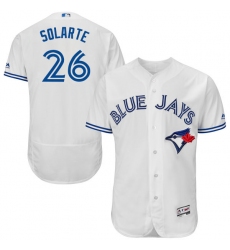 Men's Majestic Toronto Blue Jays #26 Yangervis Solarte White Home Flex Base Authentic Collection MLB Jersey