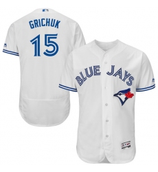 Men's Majestic Toronto Blue Jays #15 Randal Grichuk White Home Flex Base Authentic Collection MLB Jersey