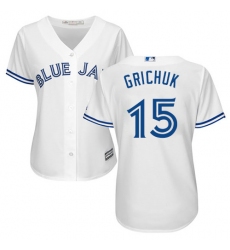 Women's Majestic Toronto Blue Jays #15 Randal Grichuk Replica White Home MLB Jersey