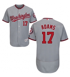 Men's Majestic Washington Nationals #17 Matt Adams Grey Road Flex Base Authentic Collection MLB Jersey