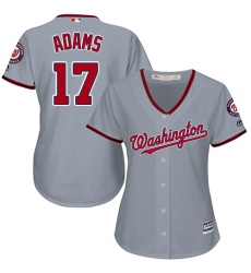 Women's Majestic Washington Nationals #17 Matt Adams Authentic Grey Road Cool Base MLB Jersey