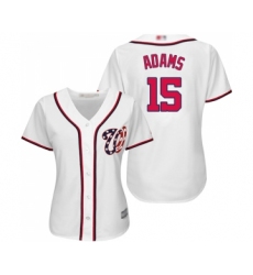 Women's Washington Nationals #15 Matt Adams Replica White Home Cool Base Baseball Jersey