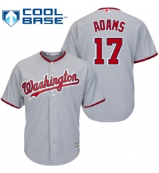Youth Majestic Washington Nationals #17 Matt Adams Authentic Grey Road Cool Base MLB Jersey