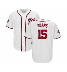 Youth Washington Nationals #15 Matt Adams Authentic White Home Cool Base 2019 World Series Bound Baseball Jersey