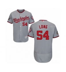 Men's Washington Nationals #54 Kevin Long Grey Road Flex Base Authentic Collection 2019 World Series Bound Baseball Jersey