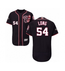 Men's Washington Nationals #54 Kevin Long Navy Blue Alternate Flex Base Authentic Collection 2019 World Series Bound Baseball Jersey