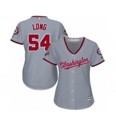 Women's Washington Nationals #54 Kevin Long Authentic Grey Road Cool Base 2019 World Series Champions Baseball Jersey