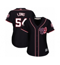 Women's Washington Nationals #54 Kevin Long Authentic Navy Blue Alternate 2 Cool Base 2019 World Series Bound Baseball Jersey