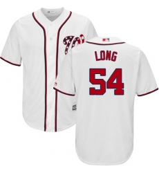 Youth Majestic Washington Nationals #54 Kevin Long Authentic White Home Cool Base MLB Jersey