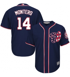 Men's Majestic Washington Nationals #14 Miguel Montero Replica Navy Blue Alternate 2 Cool Base MLB Jersey