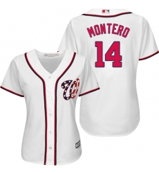 Women's Majestic Washington Nationals #14 Miguel Montero Authentic White Home Cool Base MLB Jersey