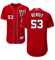 Men's Majestic Washington Nationals #53 Joaquin Benoit Red Alternate Flex Base Authentic Collection MLB Jersey