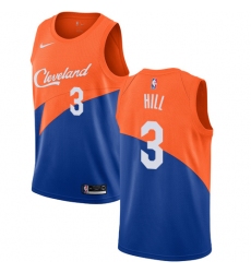 Men's Nike Cleveland Cavaliers #3 George Hill Swingman Blue NBA Jersey - City Edition