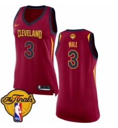 Women's Nike Cleveland Cavaliers #3 George Hill Authentic Maroon 2018 NBA Finals Bound NBA Jersey - Icon Edition