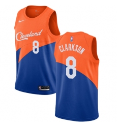 Men's Nike Cleveland Cavaliers #8 Jordan Clarkson Swingman Blue NBA Jersey - City Edition