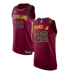 Men's Nike Cleveland Cavaliers #22 Larry Nance Jr. Authentic Maroon NBA Jersey - Icon Edition