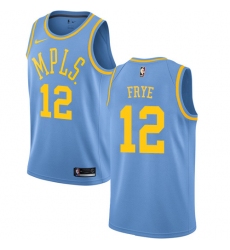 Women's Nike Los Angeles Lakers #12 Channing Frye Authentic Blue Hardwood Classics NBA Jersey