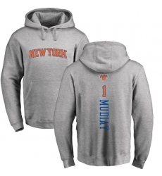 NBA Nike New York Knicks #1 Emmanuel Mudiay Ash Backer Pullover Hoodie