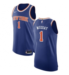 Youth Nike New York Knicks #1 Emmanuel Mudiay Authentic Royal Blue NBA Jersey - Icon Edition