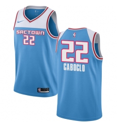 Youth Nike Sacramento Kings #22 Bruno Caboclo Swingman Blue NBA Jersey - 2018 19 City Edition
