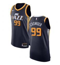 Men's Nike Utah Jazz #99 Jae Crowder Authentic Navy Blue Road NBA Jersey - Icon Edition