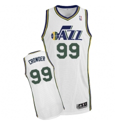 Youth Adidas Utah Jazz #99 Jae Crowder Authentic White Home NBA Jersey