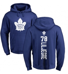 NHL Adidas Toronto Maple Leafs #78 Timothy Liljegren Royal Blue Backer Pullover Hoodie