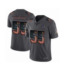 Men's Dallas Cowboys #55 Leighton Vander Esch Limited Black USA Flag 2019 Salute To Service Football Jersey