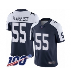 Men's Dallas Cowboys #55 Leighton Vander Esch Navy Blue Throwback Alternate Vapor Untouchable Limited Player 100th Season Football Jersey