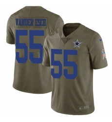 Men's Nike Dallas Cowboys #55 Leighton Vander Esch Limited Olive 2017 Salute to Service NFL Jersey