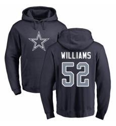 NFL Nike Dallas Cowboys #52 Connor Williams Navy Blue Name & Number Logo Pullover Hoodie