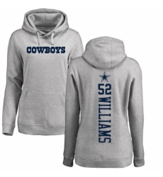 NFL Women's Nike Dallas Cowboys #52 Connor Williams Ash Backer Pullover Hoodie