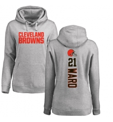 NFL Women's Nike Cleveland Browns #21 Denzel Ward Ash Pullover Hoodie