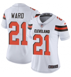 Women's Nike Cleveland Browns #21 Denzel Ward White Vapor Untouchable Limited Player NFL Jersey