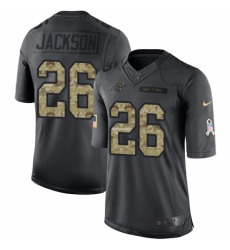 Youth Nike Carolina Panthers #26 Donte Jackson Limited Black 2016 Salute to Service NFL Jersey