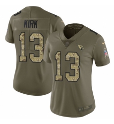 Women's Nike Arizona Cardinals #13 Christian Kirk Limited Olive/Camo 2017 Salute to Service NFL Jersey