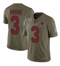 Men's Nike Arizona Cardinals #3 Josh Rosen Limited Olive 2017 Salute to Service NFL Jersey