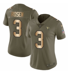 Women's Nike Arizona Cardinals #3 Josh Rosen Limited Olive/Gold 2017 Salute to Service NFL Jersey