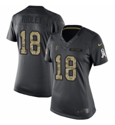 Women's Nike Atlanta Falcons #18 Calvin Ridley Limited Black 2016 Salute to Service NFL Jersey