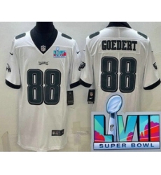 Men's Philadelphia Eagles #88 Dallas Goedert Limited White Super Bowl LVII Vapor Jersey