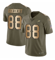 Youth Nike Philadelphia Eagles #88 Dallas Goedert Limited Olive Gold 2017 Salute to Service NFL Jersey
