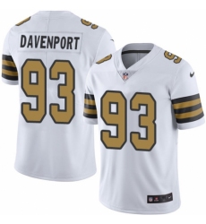 Men's Nike New Orleans Saints #93 Marcus Davenport Limited White Rush Vapor Untouchable NFL Jersey