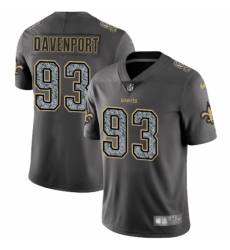 Youth Nike New Orleans Saints #93 Marcus Davenport Limited Black 2016 Salute to Service NFL Jersey