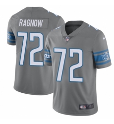 Men's Nike Detroit Lions #72 Frank Ragnow Limited Steel Rush Vapor Untouchable NFL Jersey