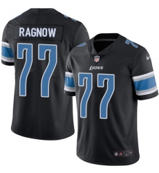 Men's Nike Detroit Lions #77 Frank Ragnow Limited Black Rush Vapor Untouchable NFL Jersey