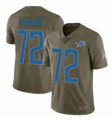 Youth Nike Detroit Lions #72 Frank Ragnow Limited Olive 2017 Salute to Service NFL Jersey