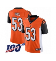 Men's Cincinnati Bengals #53 Billy Price Orange Alternate Vapor Untouchable Limited Player 100th Season Football Jersey