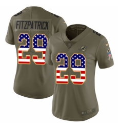 Women's Nike Miami Dolphins #29 Minkah Fitzpatrick Limited Olive USA Flag 2017 Salute to Service NFL Jersey